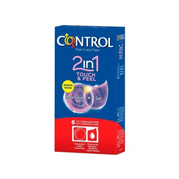 control 2in1 touch feel 6 preservativos gel