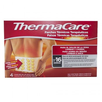 thermacare zona lumbar y cadera parches termicos 4 parches